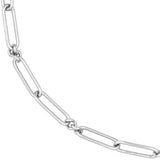 Sterling Silver Long Paper Clip Link Necklace