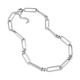 Sterling Silver Long Paper Clip Link Necklace