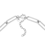Sterling Silver Long Paper Clip Link Necklace