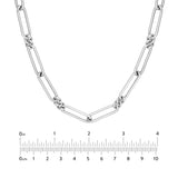 Sterling Silver Long Paper Clip Link Necklace