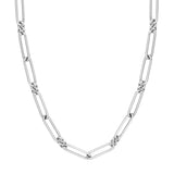 Sterling Silver Long Paper Clip Link Necklace
