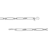 Sterling Silver Long Paper Clip Link Bracelet