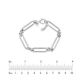Sterling Silver Long Paper Clip Link Bracelet