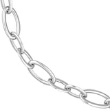 Sterling Silver Oval 1+2 Link Necklace