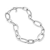 Sterling Silver Oval 1+2 Link Necklace