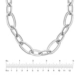 Sterling Silver Oval 1+2 Link Necklace