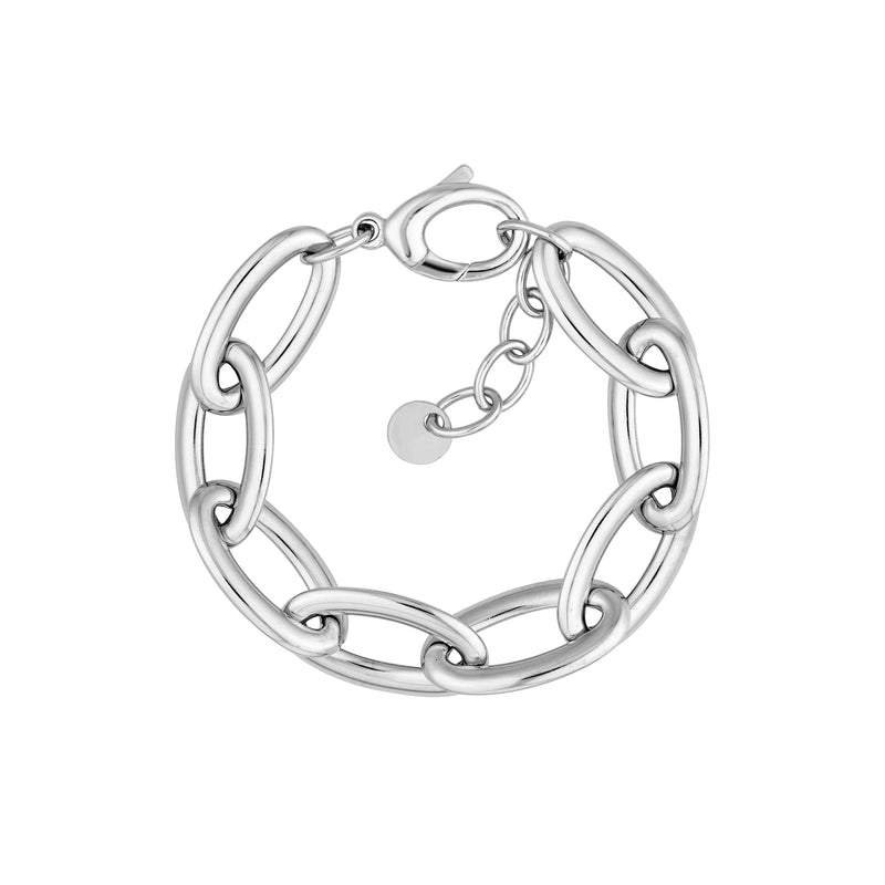 Sterling Silver Large Oval Link Bracelet
