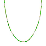 14K Gold Diamond and Tsavorite Tennis Necklace