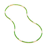 14K Gold Diamond and Tsavorite Tennis Necklace