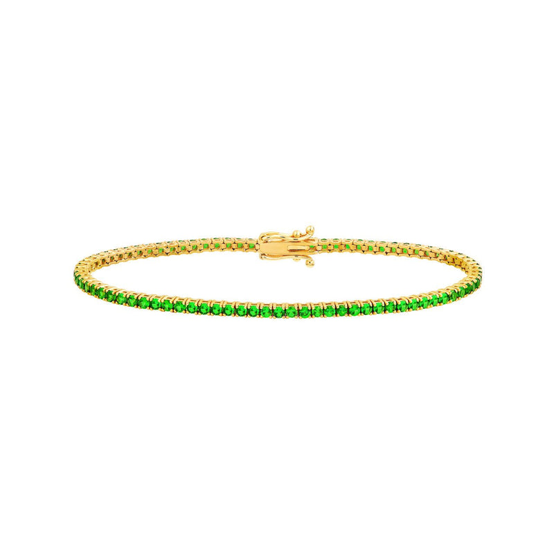 14K Gold Tsavorite Tennis Bracelet