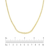 14K Gold Diamond Graduated Tennis Round Bezel Necklace