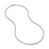 14K Gold Diamond Graduated Tennis Round Bezel Necklace