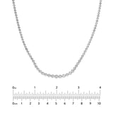 14K Gold Diamond Graduated Tennis Round Bezel Necklace