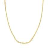 14K Gold Diamond Graduated Tennis Round Bezel Necklace