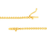 14K Gold Blue Sapphire Graduated Tennis Round Bezel Necklace