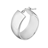 Sterling Silver 10MM Flat Oval Hoop Earrings
