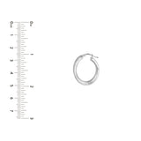 Sterling Silver 10MM Flat Oval Hoop Earrings