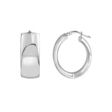 Sterling Silver 10MM Flat Oval Hoop Earrings