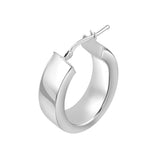Sterling Silver 8x3MM Boxy Oval Hoop Earrings
