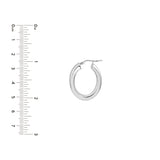 Sterling Silver 8x3MM Boxy Oval Hoop Earrings