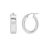 Sterling Silver 8x3MM Boxy Oval Hoop Earrings