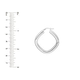 Sterling Silver Square Shape Hoop Earrings
