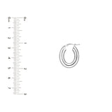 Sterling Silver 13x10MM Oval Hoop Earrings