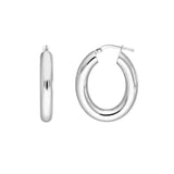 Sterling Silver 20x15MM Oval Hoop Earrings