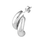 Sterling Silver Double Half Hoop Earrings