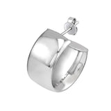 Sterling Silver 15MM Flat Open Round Hoop Earrings