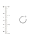 Sterling Silver 15MM Flat Open Round Hoop Earrings