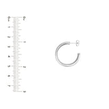 Sterling Silver Flat Wide Open Hoop Earrings