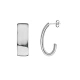 Sterling Silver Open Oval Hoop Earrings