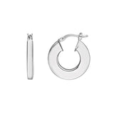 Sterling Silver Boxy Hoop Earrings