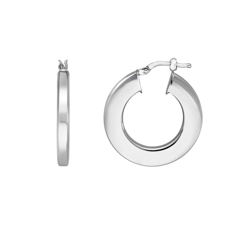 Sterling Silver 15MM Boxy Hoop Earrings