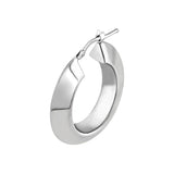 Sterling Silver Edged Oval Hoop Earrings