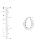 Sterling Silver Edged Oval Hoop Earrings