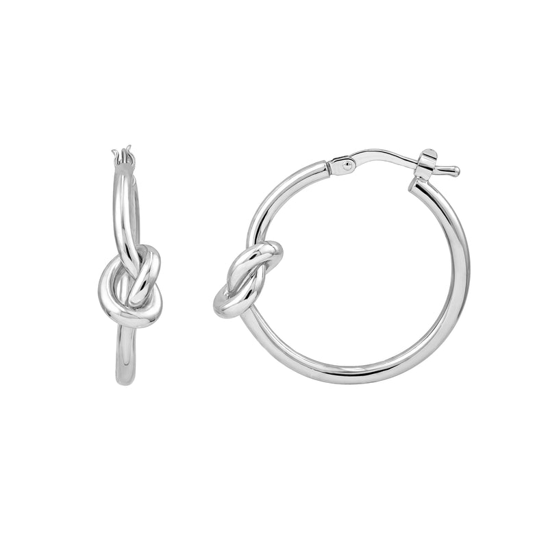 Sterling Silver Love Knot Hoop Earrings