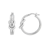 Sterling Silver Double Love Knot Hoop Earrings