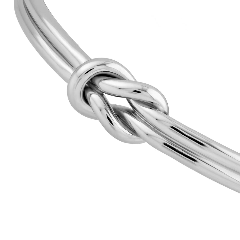 Sterling Silver Double Love Knot Bangle