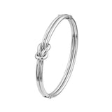 Sterling Silver Double Love Knot Bangle