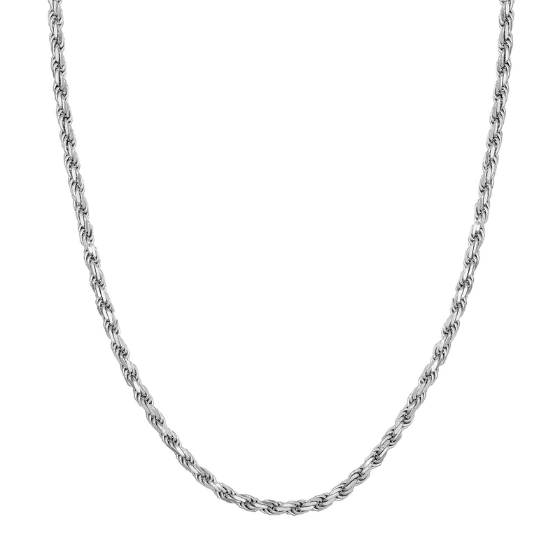Sterling Silver 3.60MM Diamond Cut Rope Chain