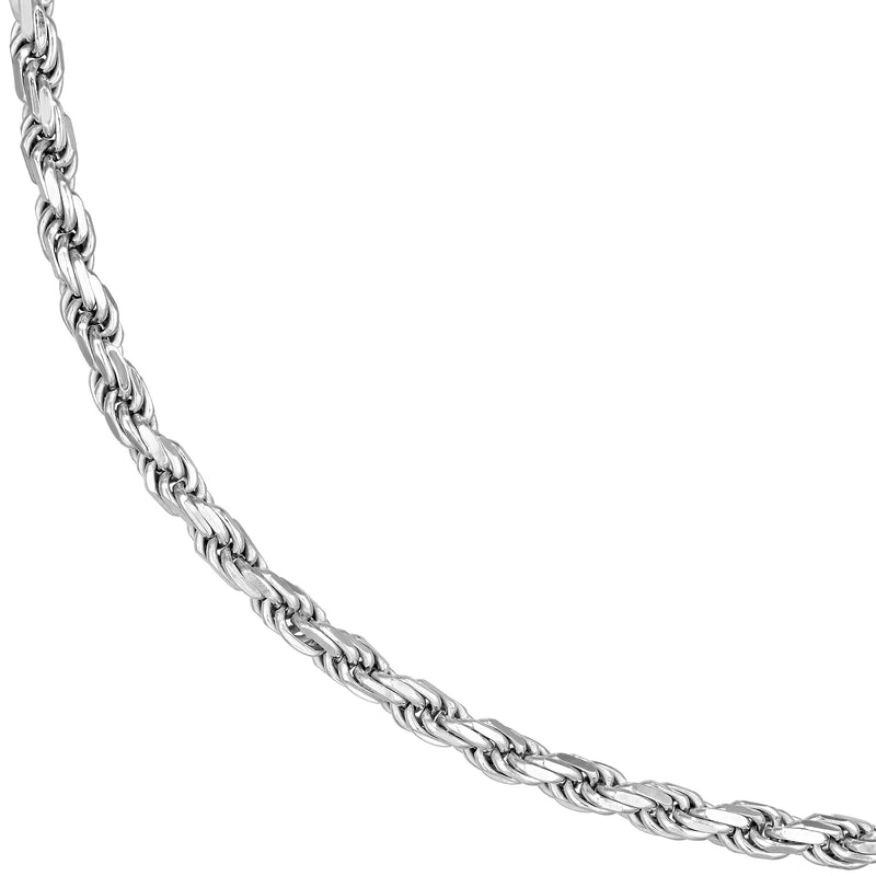 Sterling Silver 3.60MM Diamond Cut Rope Chain
