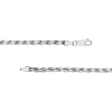 Sterling Silver 3.60MM Diamond Cut Rope Chain