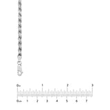 Sterling Silver 3.60MM Diamond Cut Rope Chain
