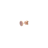 14K Gold Pink Mother of Pearl Round Diamond Stud Earrings