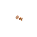 14K Gold Pink Mother of Pearl Round Diamond Stud Earrings