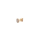 14K Gold Mother of Pearl Round Diamond Stud Earrings