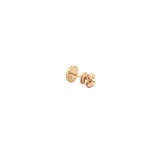 14K Gold Mother of Pearl Round Diamond Stud Earrings