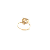 14K Gold Dainty Heart Halo Diamond Ring
